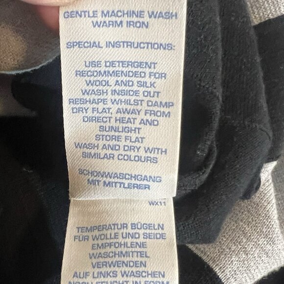 Boden Colorblock A Line Knit Dress Sz 14 Milano Black Gray Cotton Blend Preppy - Picture 9 of 9